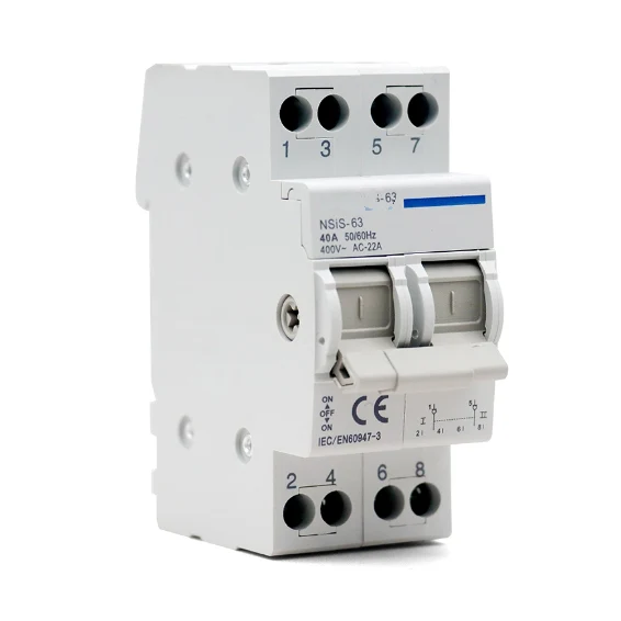 63A 2P Din Rail Dual Power Transfer Switch